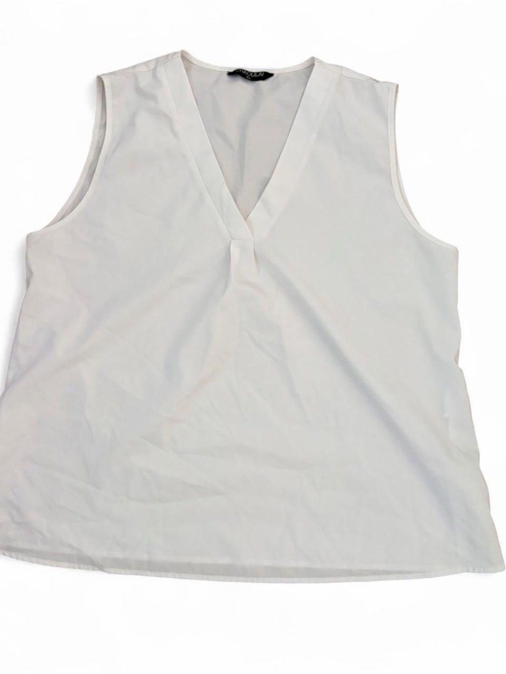 Chaolilai white blouse with V-neck and tie detail Sz XL